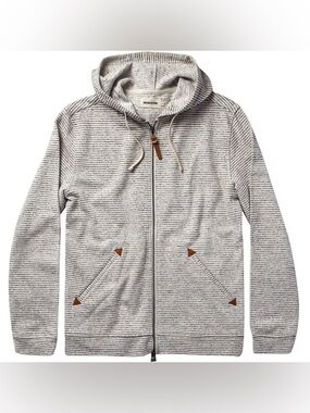 Taylor Stitch Men’s The Après Hoodie 42 Zip Up Light Grey